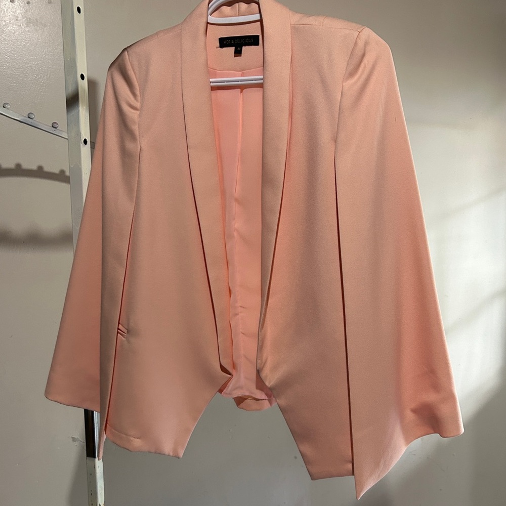 Peach cape blazer